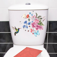 Shangyi SPZ-S0500 flower bird toilet seat decorative wall sticker self-adhesive bathroom cross-border direct purchase toilet sticker