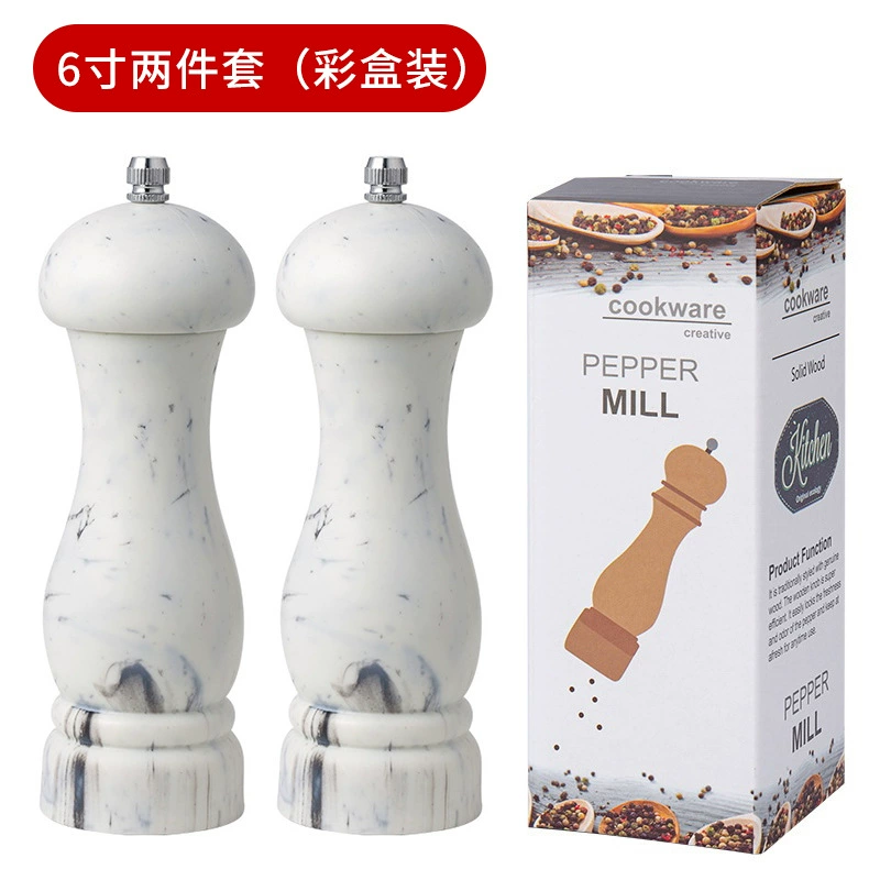 6-дюймовый перламутровый каменный узор перцевая мельница для измельчения пряностей домашняя мельница чёрного перца морская соль бутылка для измельчения запчасть на стол западной кухни стейк префикс бутылка