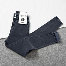 裤子女高腰弹力紧身裤秋装新款牛仔裤修身显瘦百搭铅笔小脚裤
