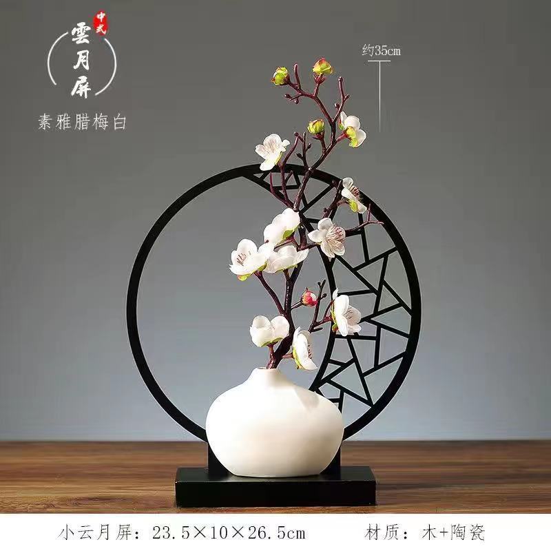 Chinese style Buddhist mood Home Furnishing originality Decoration a living room Wine cabinet Entrance TV cabinet decorate Dried flowers Artificial Flower Jewelry