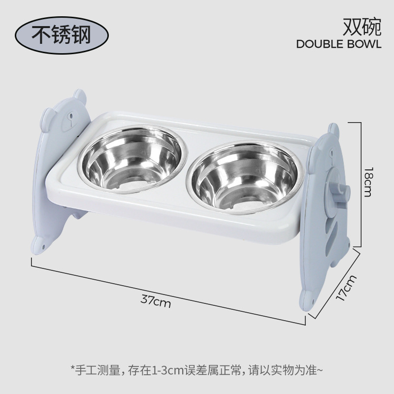 스테인레스 스틸 넥 게이터 더블 보울 - 그레이