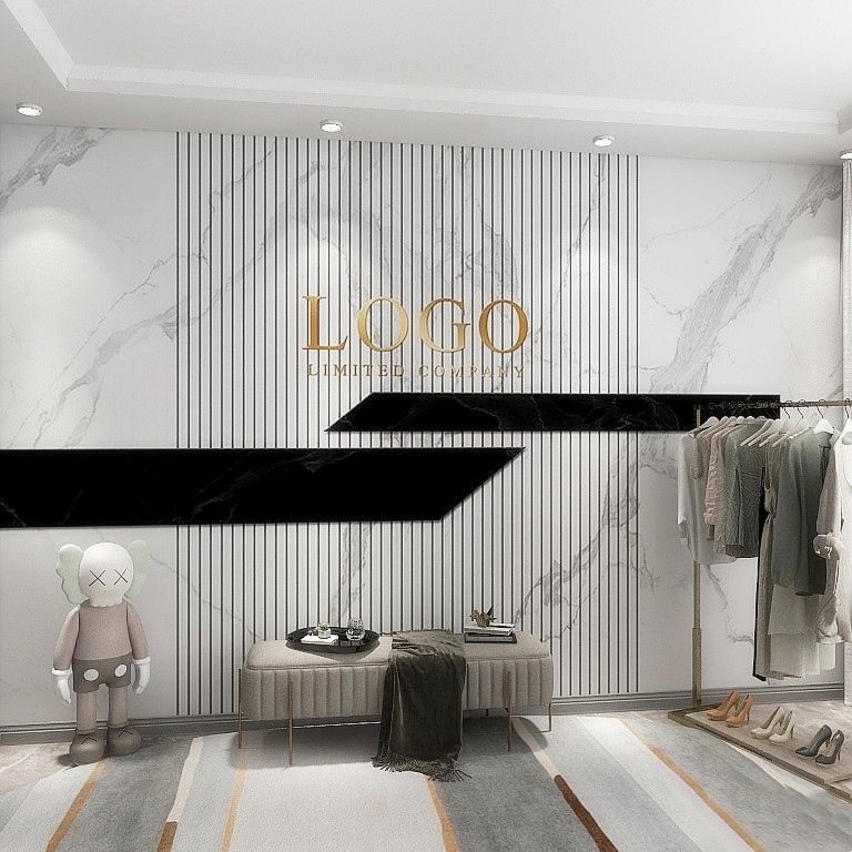 直播间背景墙男女装公司前台3d立体壁纸抖音网红主播感背景布|ms