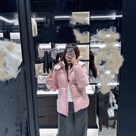 毒家版本现货高品质M家新款女士短款连帽羽绒服外套夹克时尚百搭