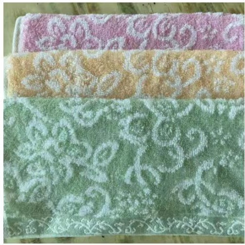 Bamboo fiber twistless jacquard face towel random flower towel soft comfortable fluffy face towel pink yellow green beauty towel absorbent