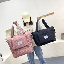 新款压痕折叠旅行包时尚简约瑜伽健身包大容量干湿分离运动收纳包