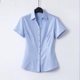 High elastic professional business women's summer new short sleeve black shirt hotel courtyard formal wear overalls shirt