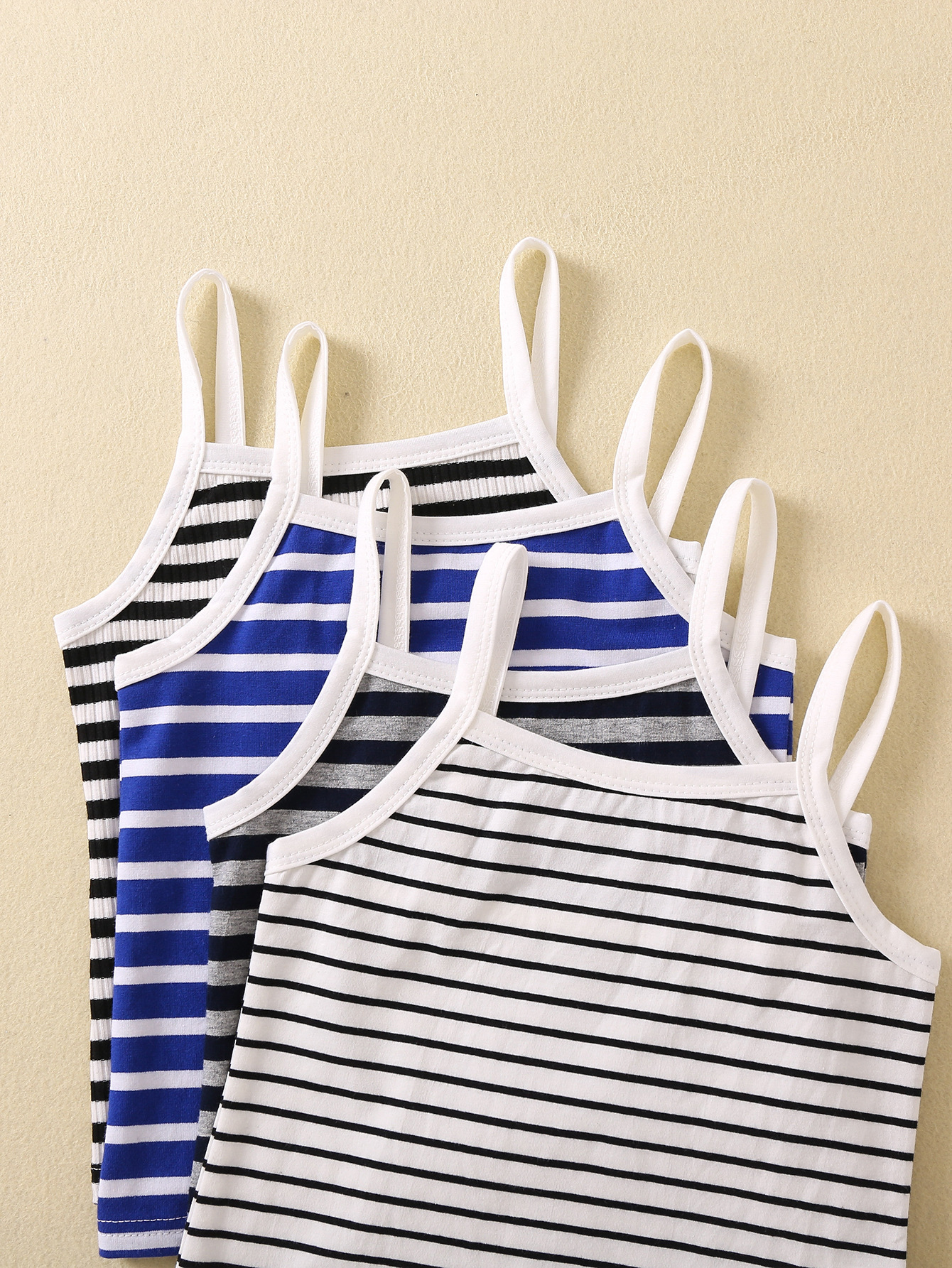 Camiseta sin mangas de algodón puro para niñas de Amazon, camisola versátil a rayas de verano, chaleco para niños, ropa infantil en stock al por mayor