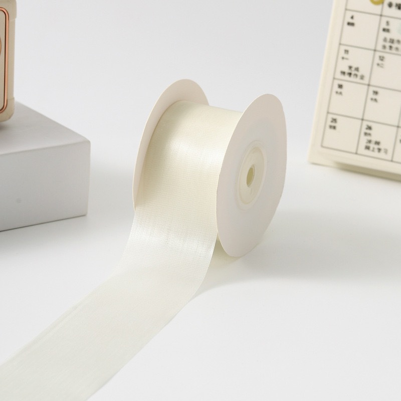 Inventario de 4cm seda de leche cinta de nieve de alta sensibilidad cinta de cabello DIY accesorios flores regalo ramo de flores cinta de flores