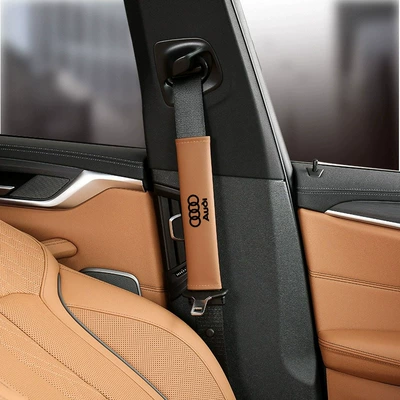 stock genuine leather soft and: Seat belt shoulder pad