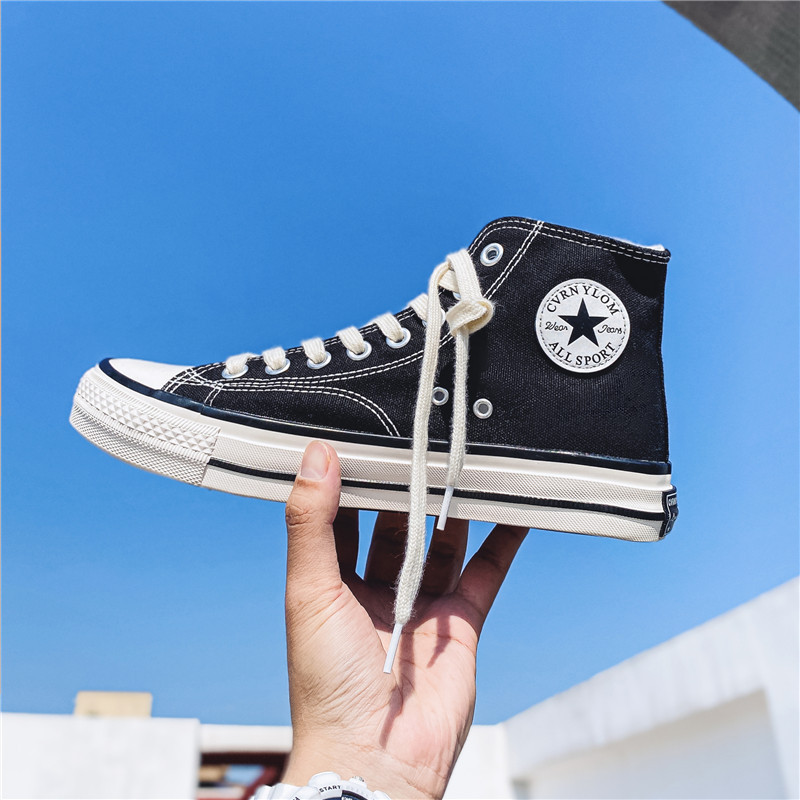 1970s canvas shoes for Daifa men's high-top bright oil retro Korean style versatile student cloth shoes trendy shoes for men 1970s canvas shoes for Daifa men's high-top bright oil retro Korean style versatile student cloth shoes trendy shoes for men