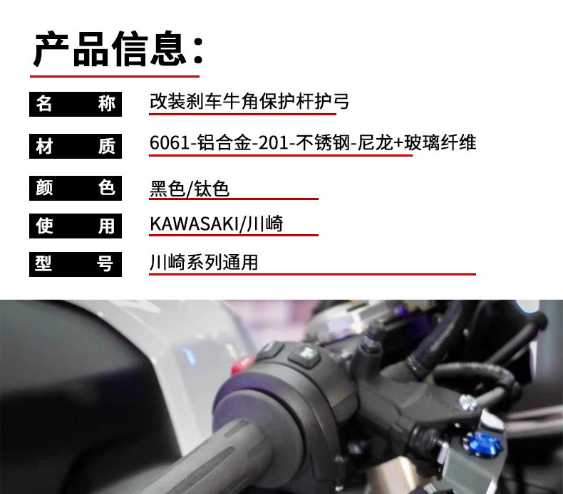 Suitable for Kawasaki Ninja400 650 4Rr All Series Universal Modified Brake Lever Protection Bar Anti-Fall Guard