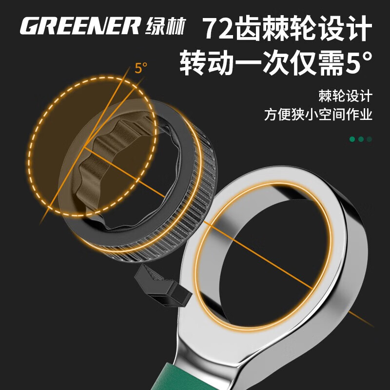 綠林棘輪扳手開口荊輪雙頭梅花荊棘板手兩用自動省力快速扳手套裝