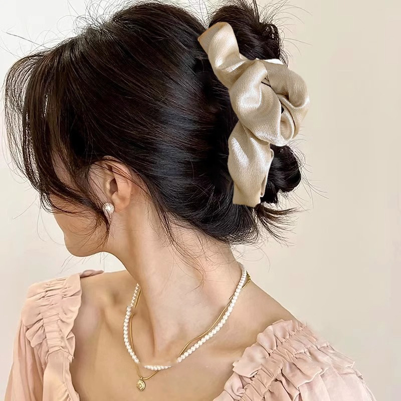 Clip de pelo de tela feminino super grande clip de agarre de moda tocado de cabello de tiburón clip de cabello