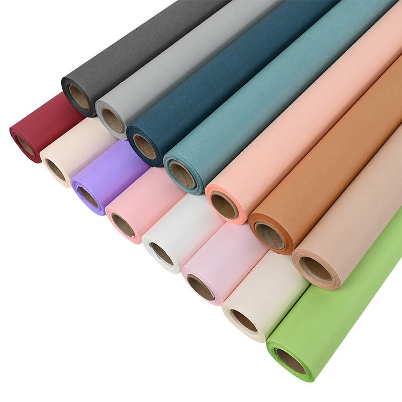 Materiales de embalaje de flores, venta al por mayor, materiales para tienda de flores, papel de regalo floral de color sólido, papel de regalo para ramo de papel Fenghua impermeable image 7