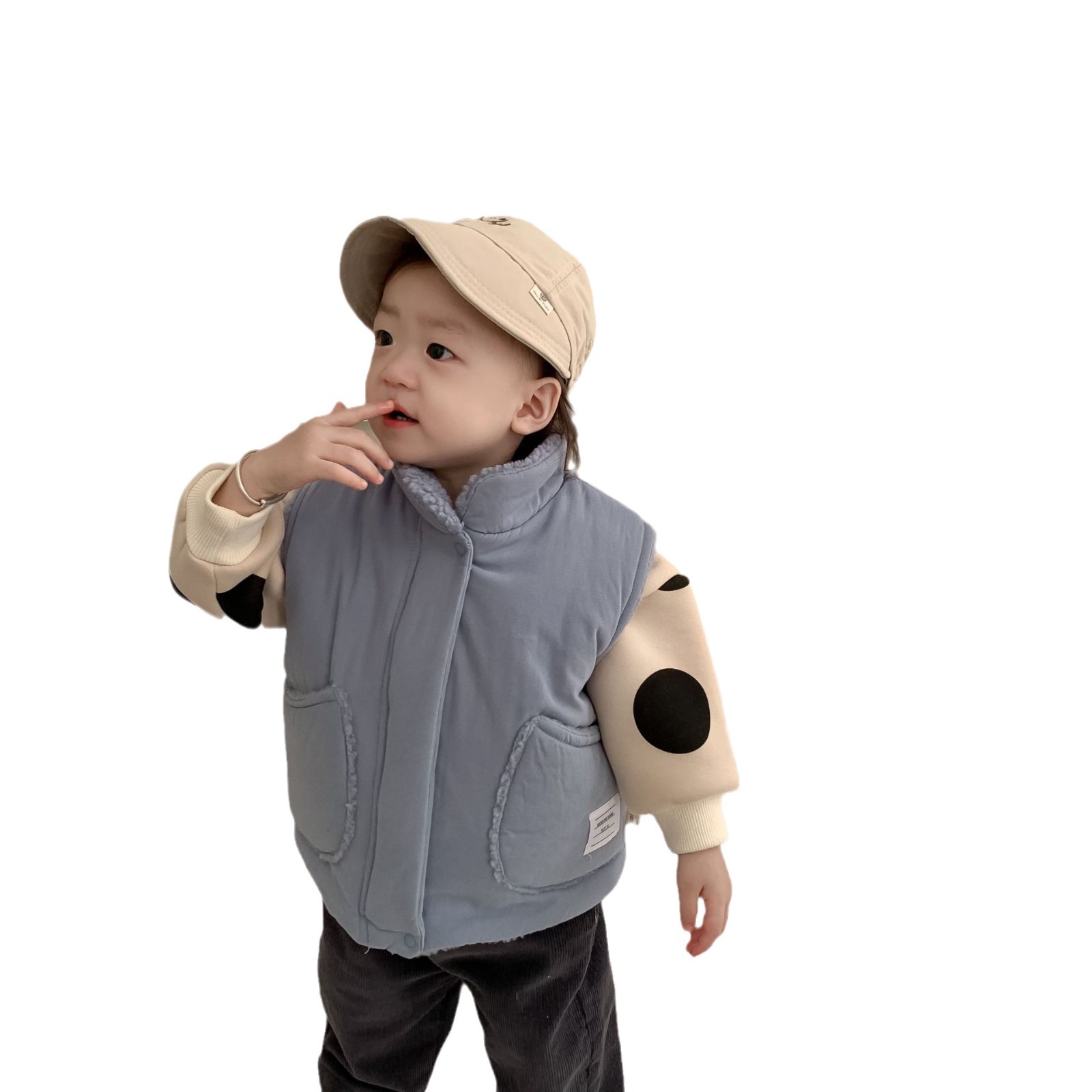 Bebé engrosada ropa de abrigo chaleco Bebé Ropa de salida ropa de otoño e invierno estilo coreano ropa para niños bebé Chaleco de algodón crudo