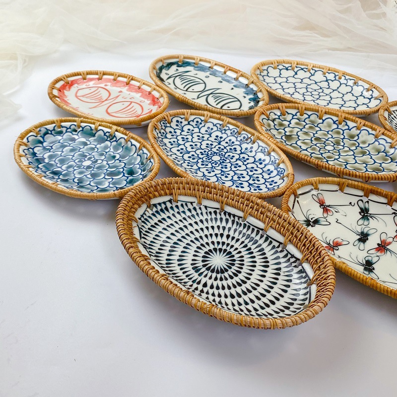 Retro Pastoral Multicolor Ceramics Storage Basket display picture 2