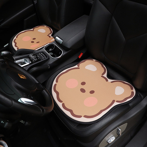 Car Seat Cushion Cartoon Bear Ice Silk Car Seat Cushion Summer General Breathable Ventilated Car Interior Seat Cushion