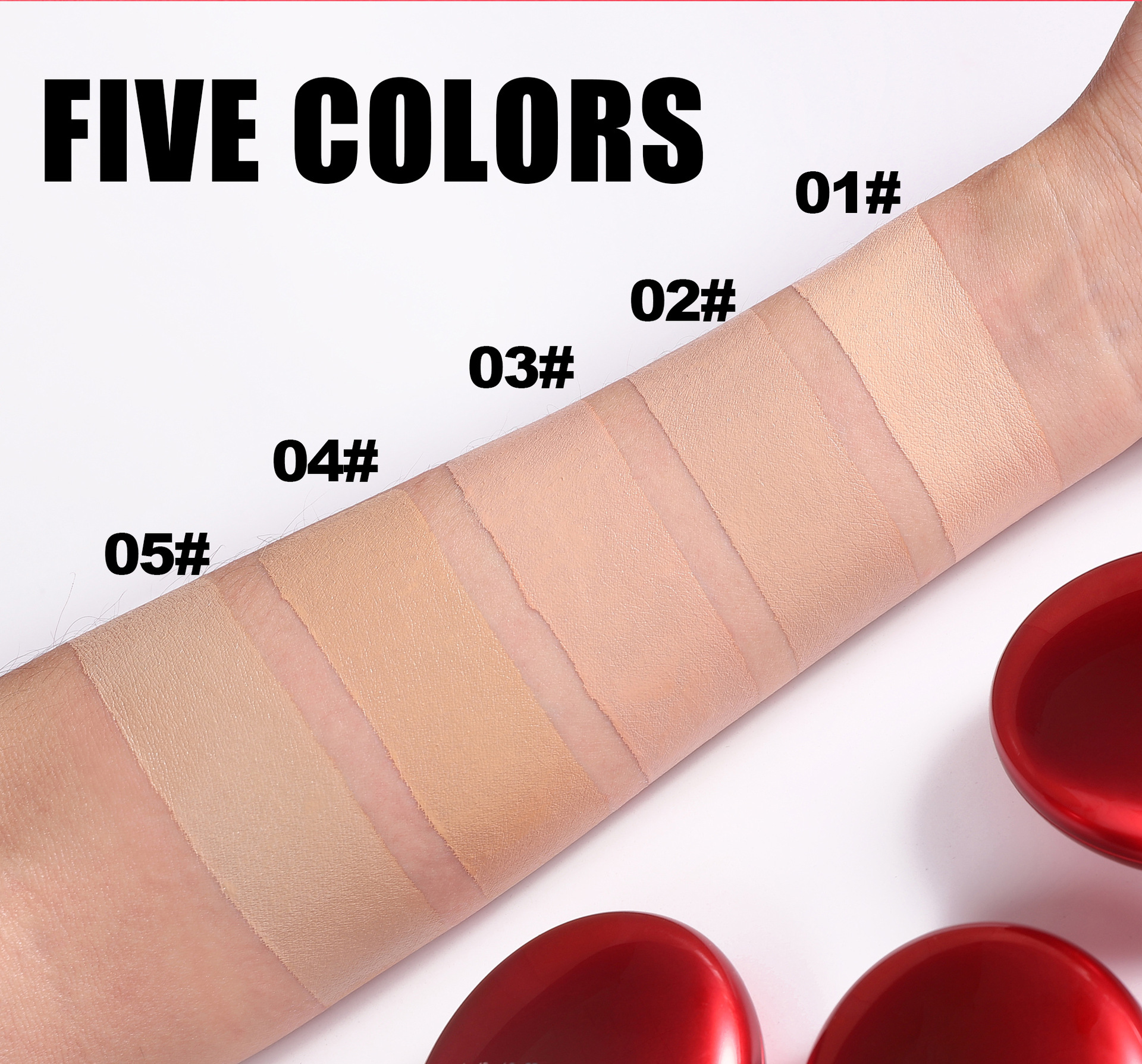 The cross-border foundation provides long-lasting concealer without smudge, and does not cause powder to stick on oily skin. The handaiyan red shell foundation does not come off undefined