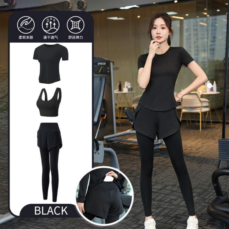 Juego de carrera para mujeres primavera y otoño principiantes de verano yoga deportivo rápido ropa seca trajes transpirables comercio exterior al por mayor