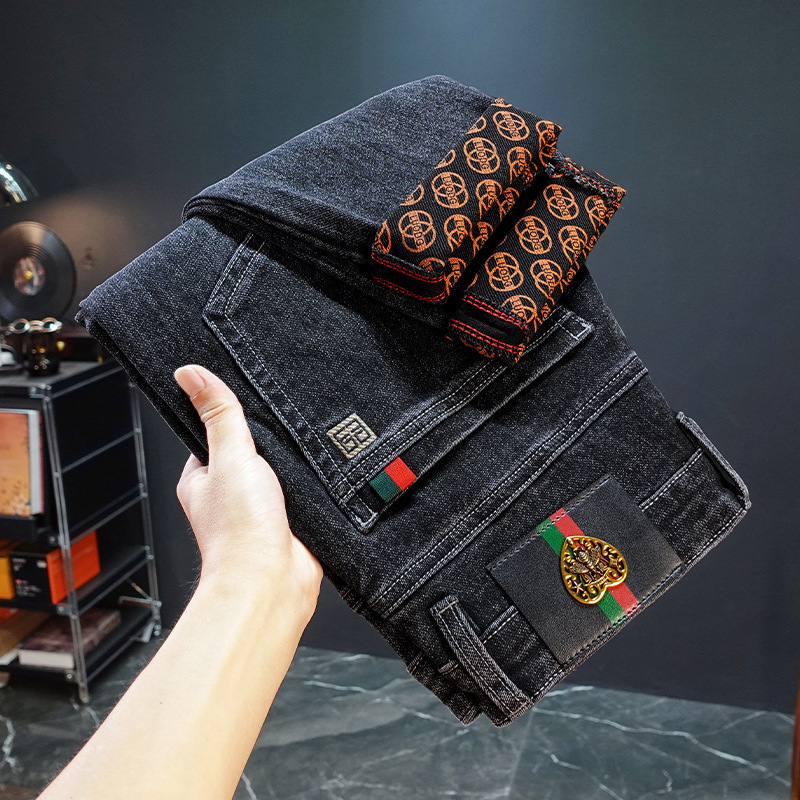 Men's Slim Fit Jeans 2025 Autumn and Winter New Casual Trendy Brand Summer Men's Small Straight Stretch Pants Men's Slim Fit Jeans 2025 Autumn and Winter New Casual Trendy Brand Summer Men's Small Straight Stretch Pants