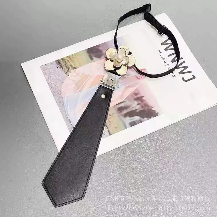 Черный галстук, японская резинка для волос для отдыха, с цепочкой