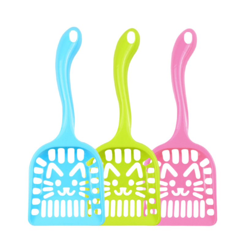 En stock PET limpieza gato arena pala plástico gato cara malla pala gato cara gato arena pala aseo suministros para mascotas