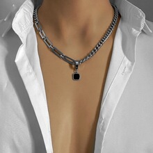 M 48511 Titanium Steel Chain Pendant Necklace �Ѹ���������