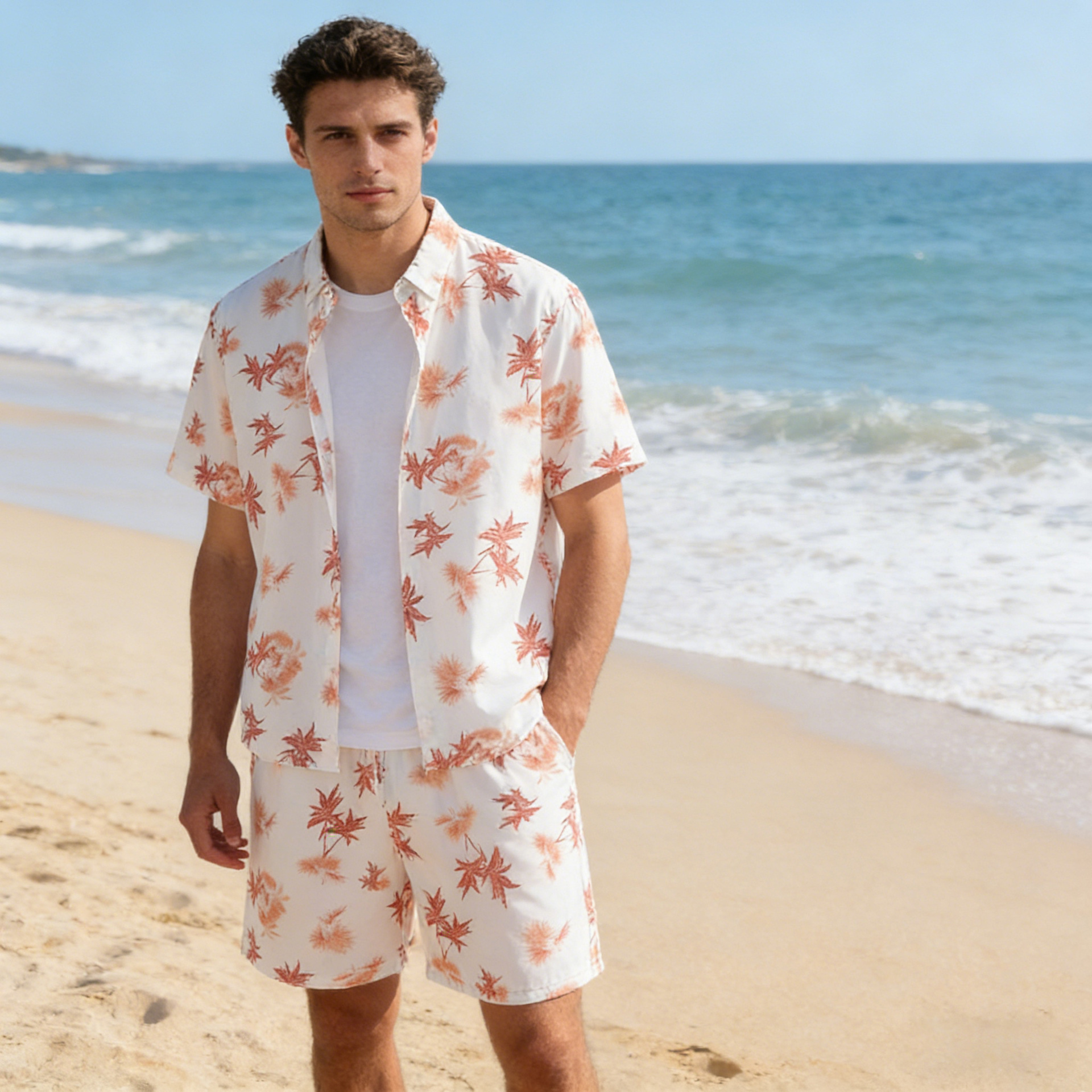 Comercio exterior transfronterizo personalidad tattoos camisa de mangas cortas para hombres camisa suelta de estilo general camisa de hielo delgada camisa adolescente