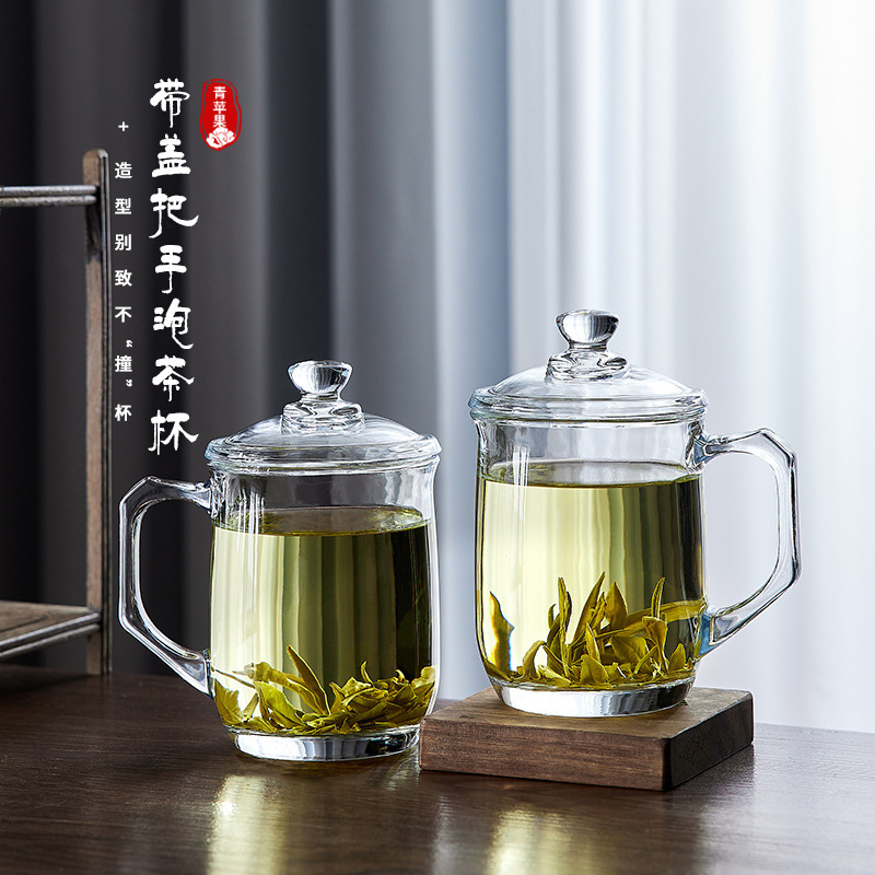 Green Apple Tea Cup Heat Resistant Men's Office Tea Ceremony Tea Cup Personal Glass High-end Drinking Cup