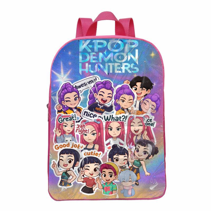 Huntrix Kpop Caza de brujas rosa mochila infantil mini mochila mochila jardín de infantes mochila para padres e hijos