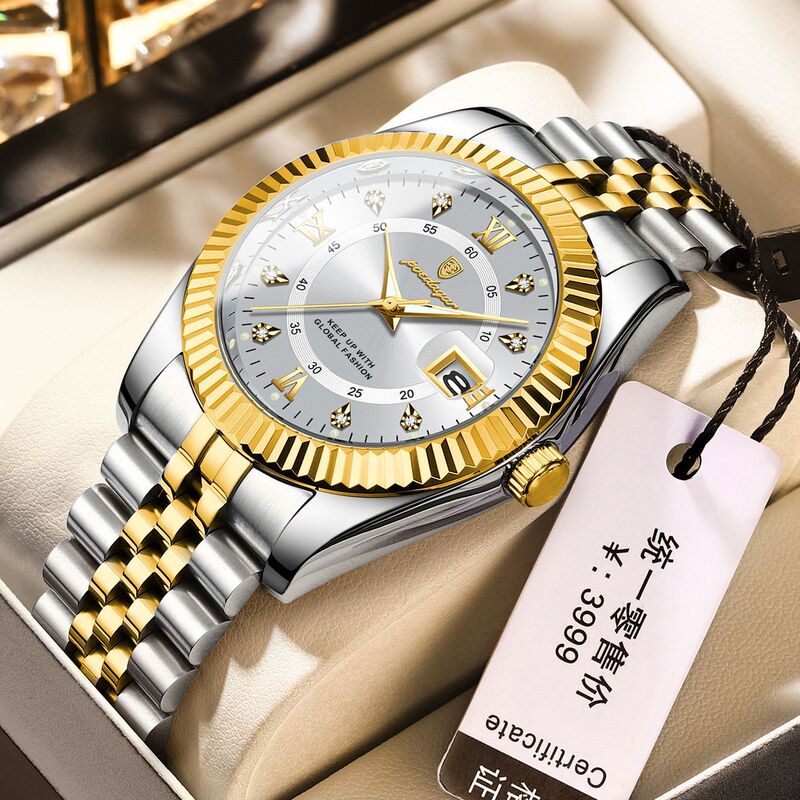 Poedagar Luxury Men's Watch Waterproof Luminous Business Diamond Quartz Watch Live Broadcast Export Popular Watch