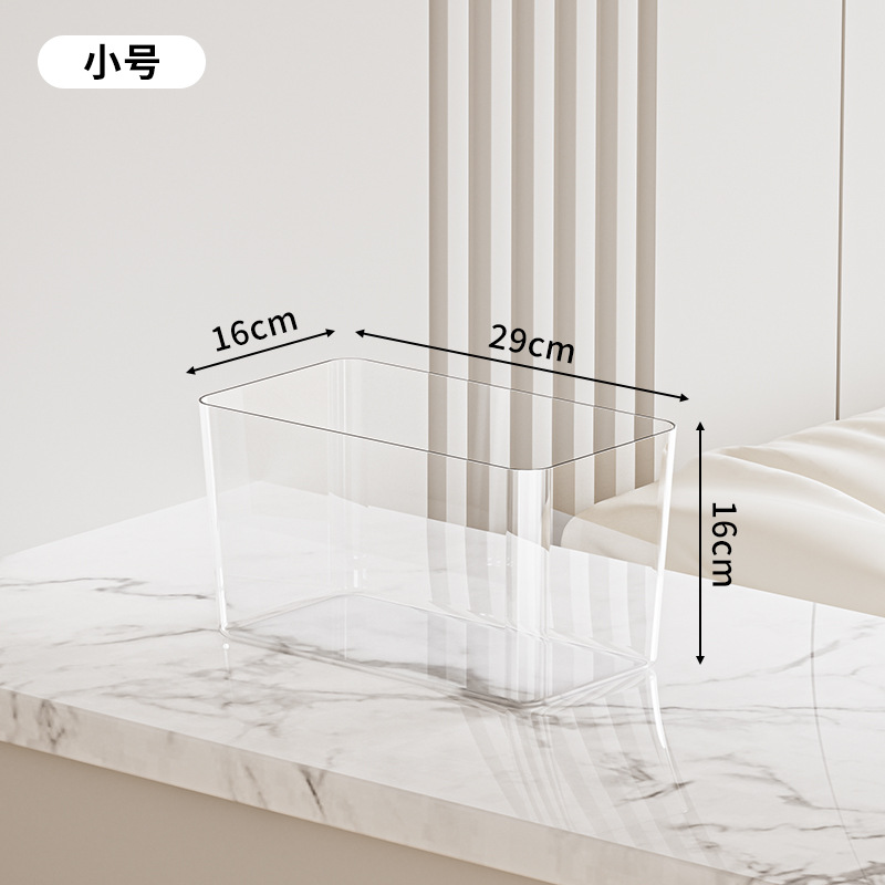 Tanque de peces redondo pequeño tanque de peces dorados sala de estar casera de peces cuadrados tanque de peces PET paisajismo transparente ecología de hierbas acuáticas