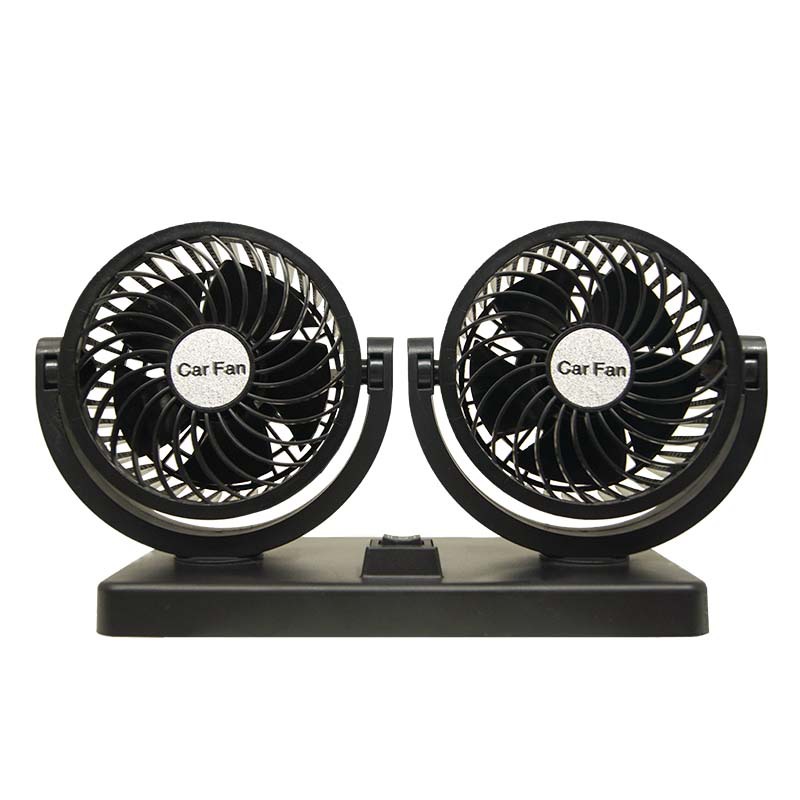 Ventilador de coche al por mayor universal 12V24V ventilador de coche 360 giratorio USB ventilador de coche