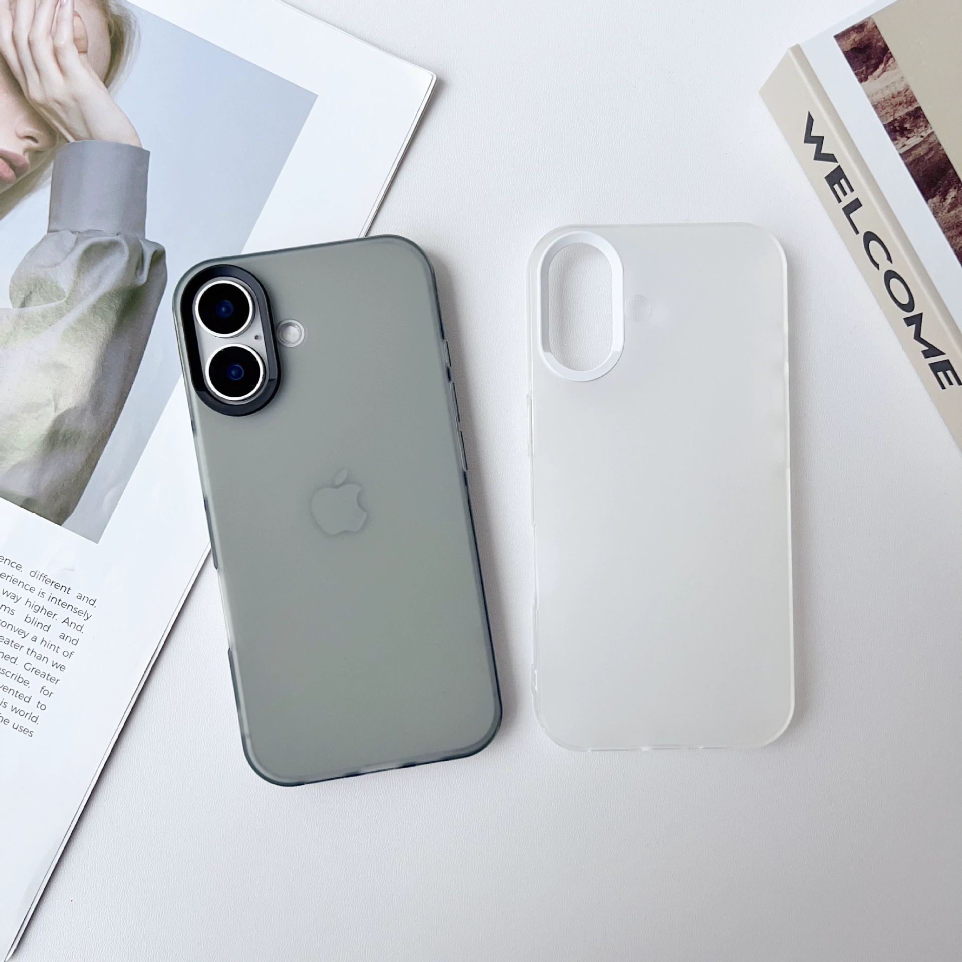 Совместимый с iPhone 16 чехол из матового защитного материала, чехол для телефона, 16promax, iphone, простой и элегантный дизайн