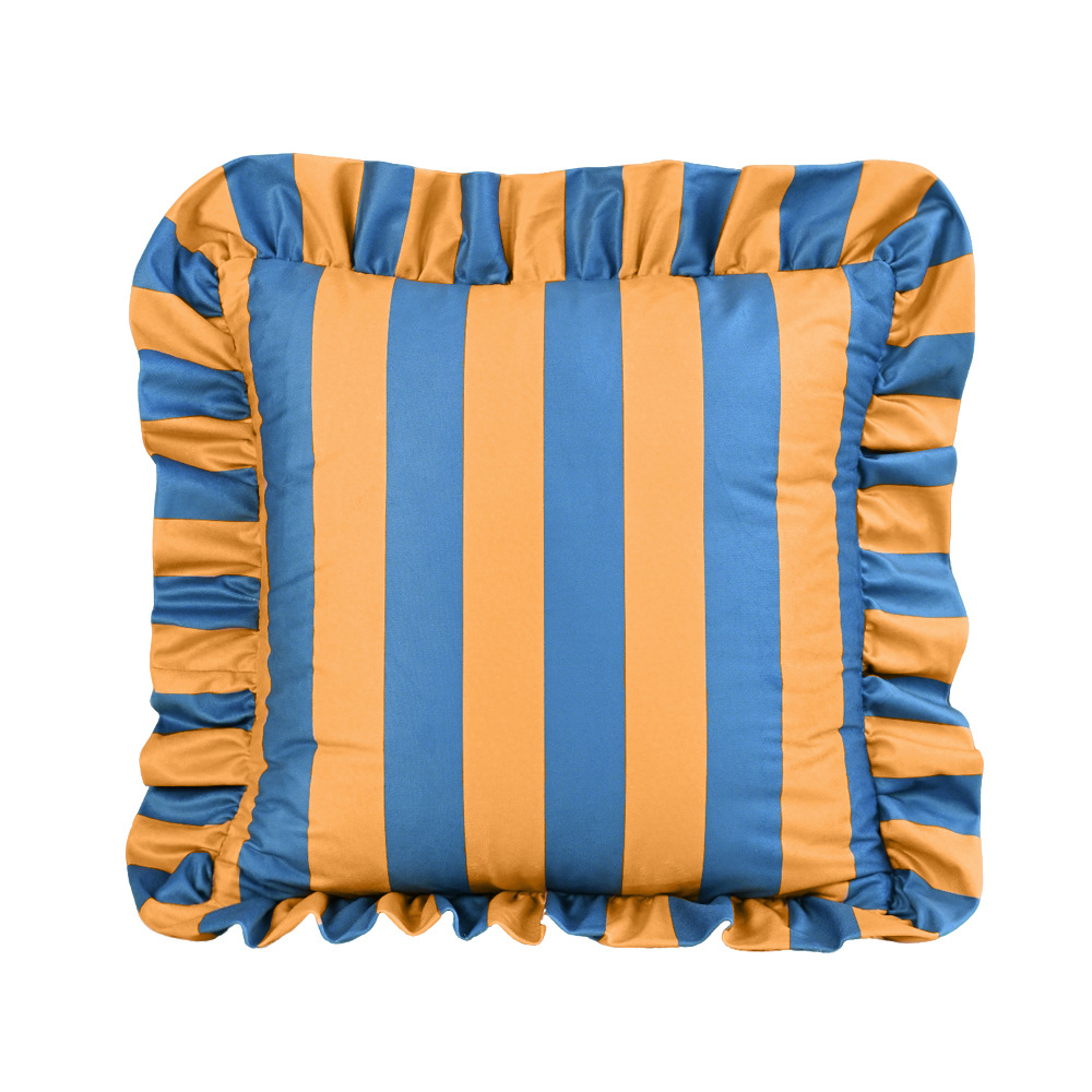 Cross-border ins rayas coreanas holandesas de loto falda almohada de tela para el hogar decoración americana sofá funda de almohada