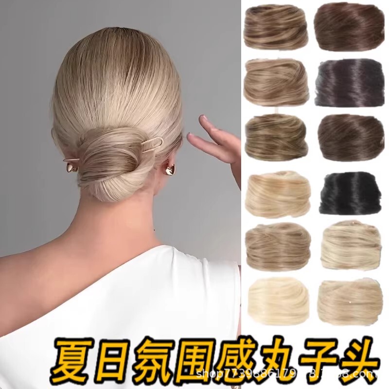 Low-Tie Rubber Band Bun Wig Hair Tie Bun Hair Bun Artificial Hair Fluffy Bun Hair Artifact Wig Bun Flower Bun
