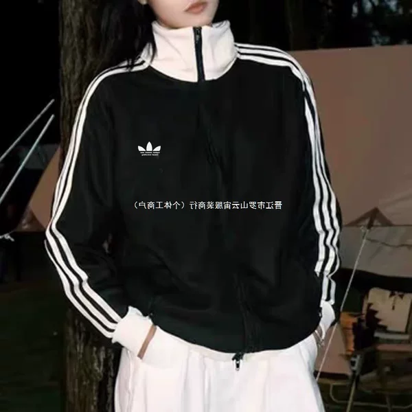 Three-leaf clover spring and autumn new casual jacket, unisex, versatile outdoor sportswear, three-stripe AD top, trendy