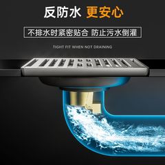 Gun gray stainless steel square sink drain for home kitchen bathroom shower anti-insect device