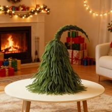 跨境圣诞树圣诞节客厅室内摆件桌面圣诞树30/45/60仿真歪脖圣诞树
