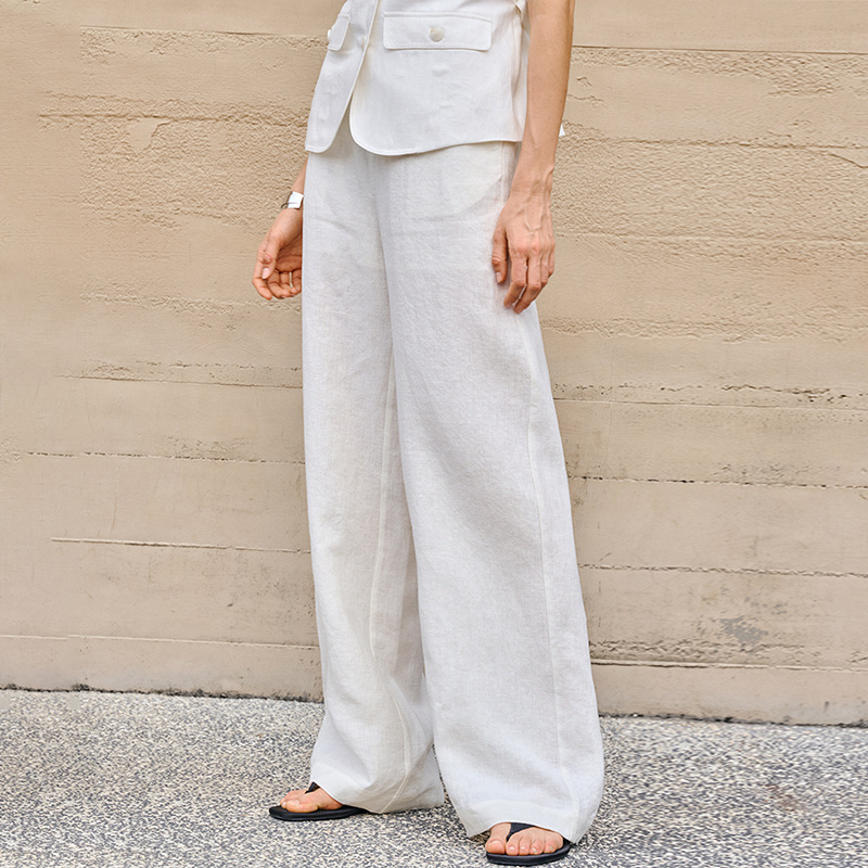 【Limited Time Offer】100% Linen Loose Straight Pants Commuter Old Money Style Long Pants Summer Women's High Waist Casual Pants 【Limited Time Offer】100% Linen Loose Straight Pants Commuter Old Money Style Long Pants Summer Women's High Waist Casual Pants