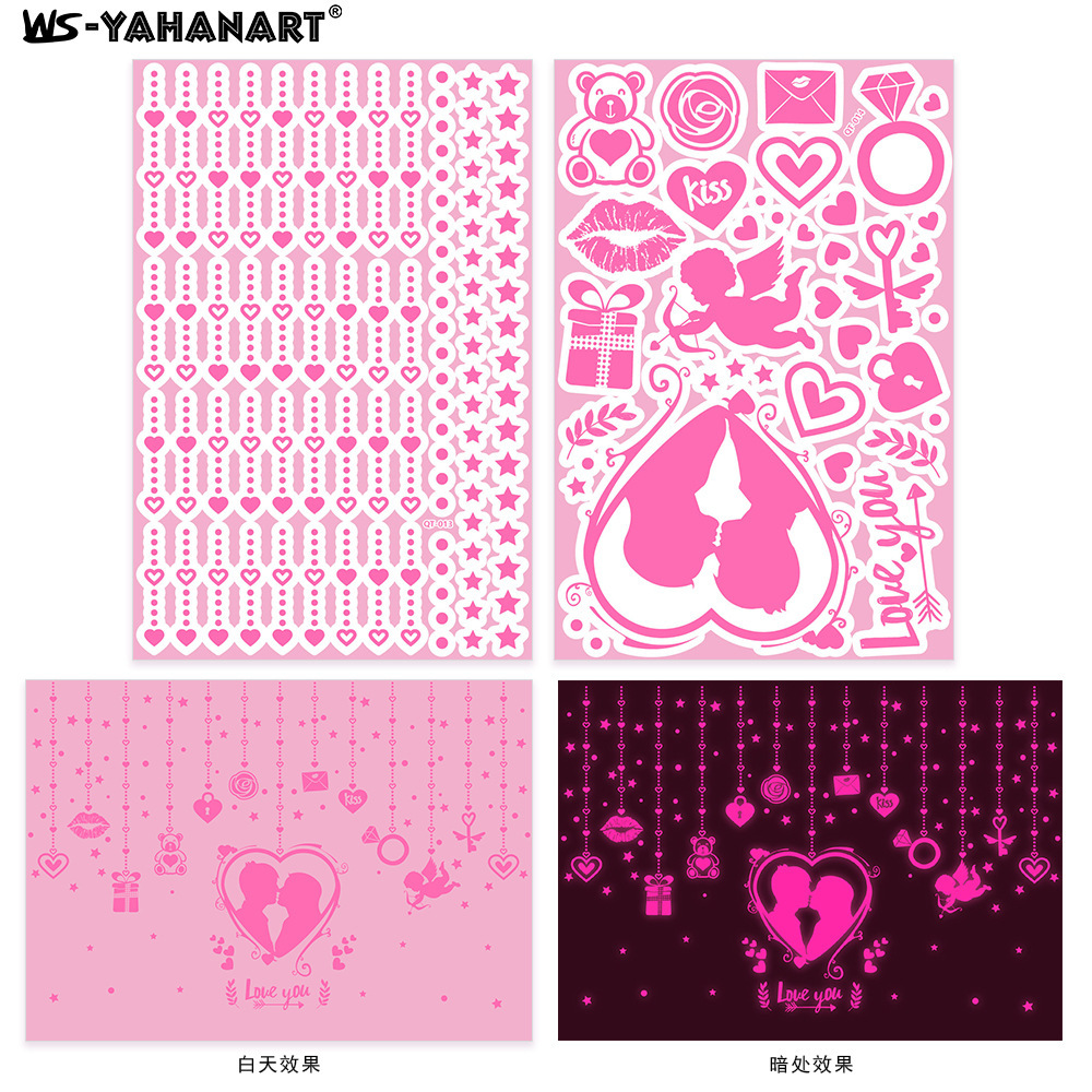 Nuevas pegatinas de regalo para el Día de San Valentín, pegatinas para sellar sobres, pegatinas decorativas para fiestas, pegatinas que brillan en la oscuridad, pegatinas para juegos