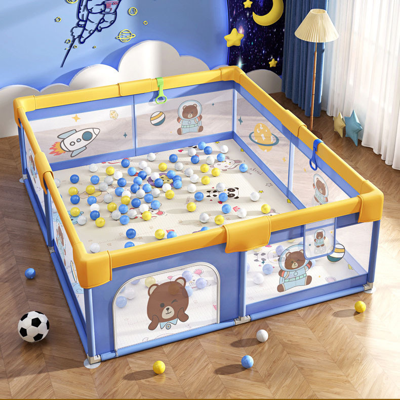 Valla de Juego para Niños, Barrera Protectora de Tela Anticolisión para Gateo en Interiores, Barrera Protectora para Bebés en el Hogar