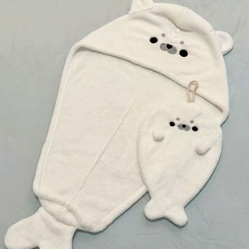 Cute Seal Super Thick Super Absorbent Quick Drying Thickeneded Hair Towel Shower Cap Bag Turban Super Soft Absorbent New Style Cute Seal Super Thick Super Absorbent Quick Drying Thickeneded Hair Towel Shower Cap Bag Turban Super Soft Absorbent New Style