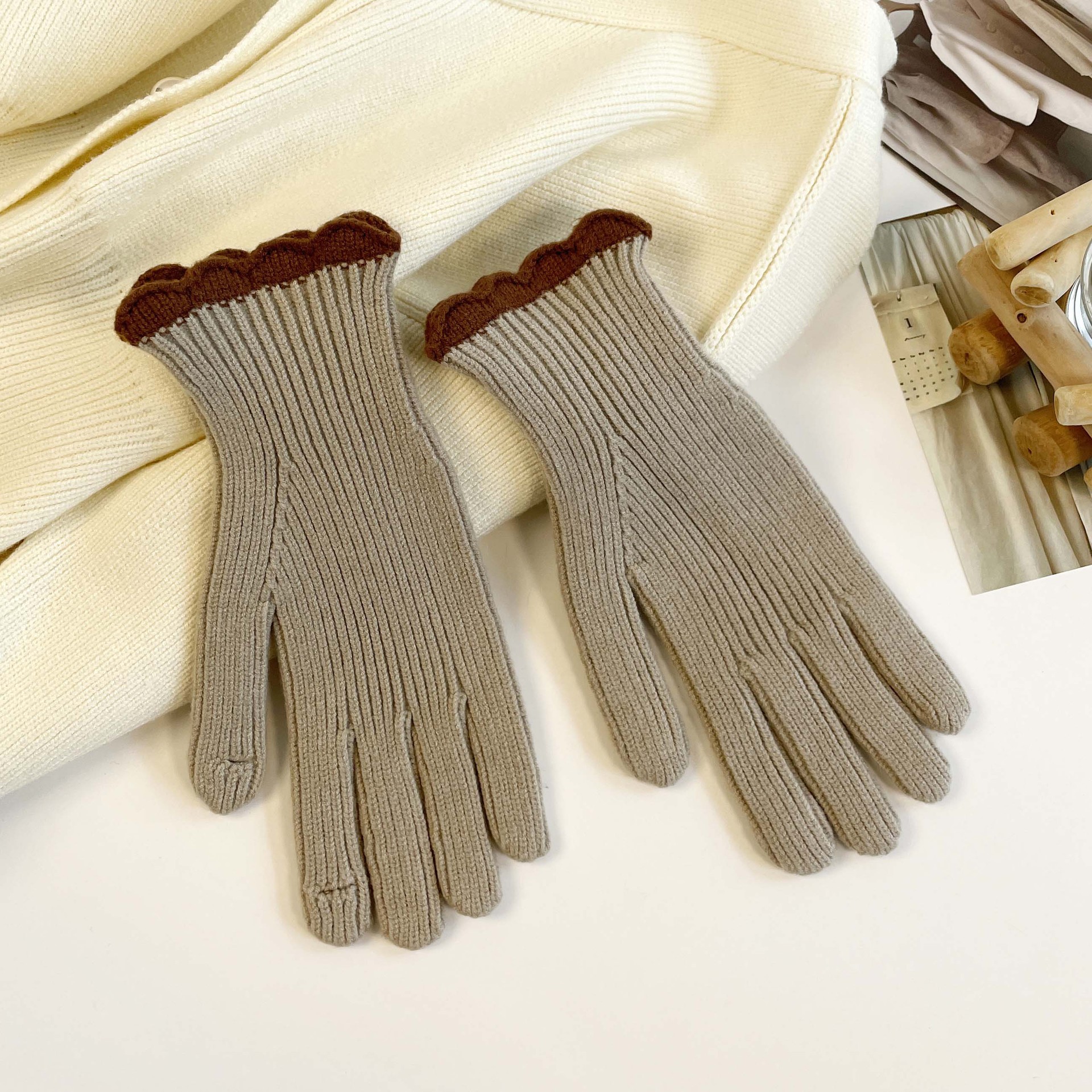 Gestrickte Handschuhe Für Damen Warme Winter-wollhandschuhe_voghion.com