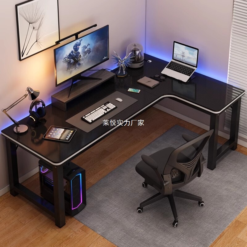 Corner Gaming Table Computer Table Desktop Home Double Desk Bookshelf Table Bedroom Corner Table Writing Desk