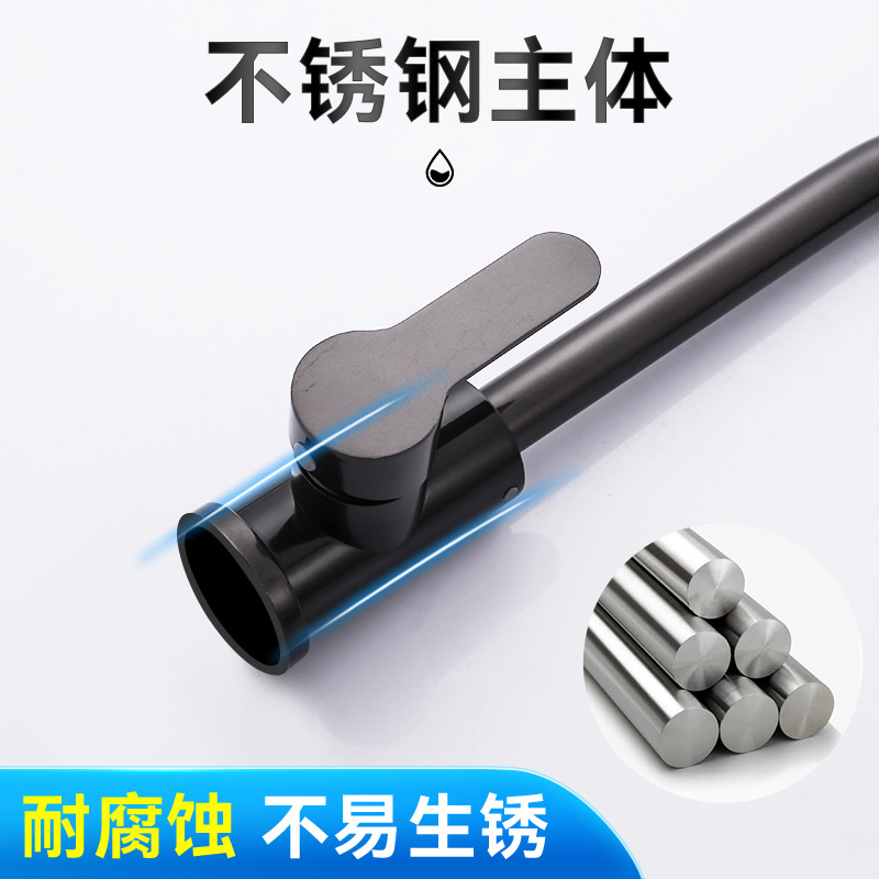 Especial transfronterizo de acero inoxidable universal grifo de cocina negro lavabo de verduras grifo de cocina fría individual