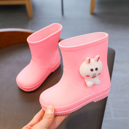 Adorable Children's Rain Boots 2 Waterproof Baby Shoes Cartoon Age Kids Non-slip Rubber Rain Shoes Boot Covers