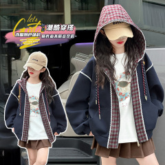 女童春秋款外套女大童韩版休闲连帽棒球服儿童洋气超好看秋装上衣