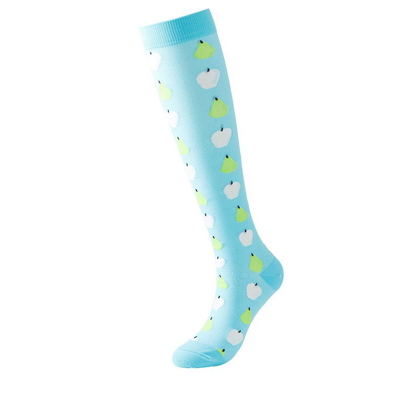 Compression Running Socks, Unisex Jacquard Knee-High Socks, Multiple Patterns, S/M & L/XL