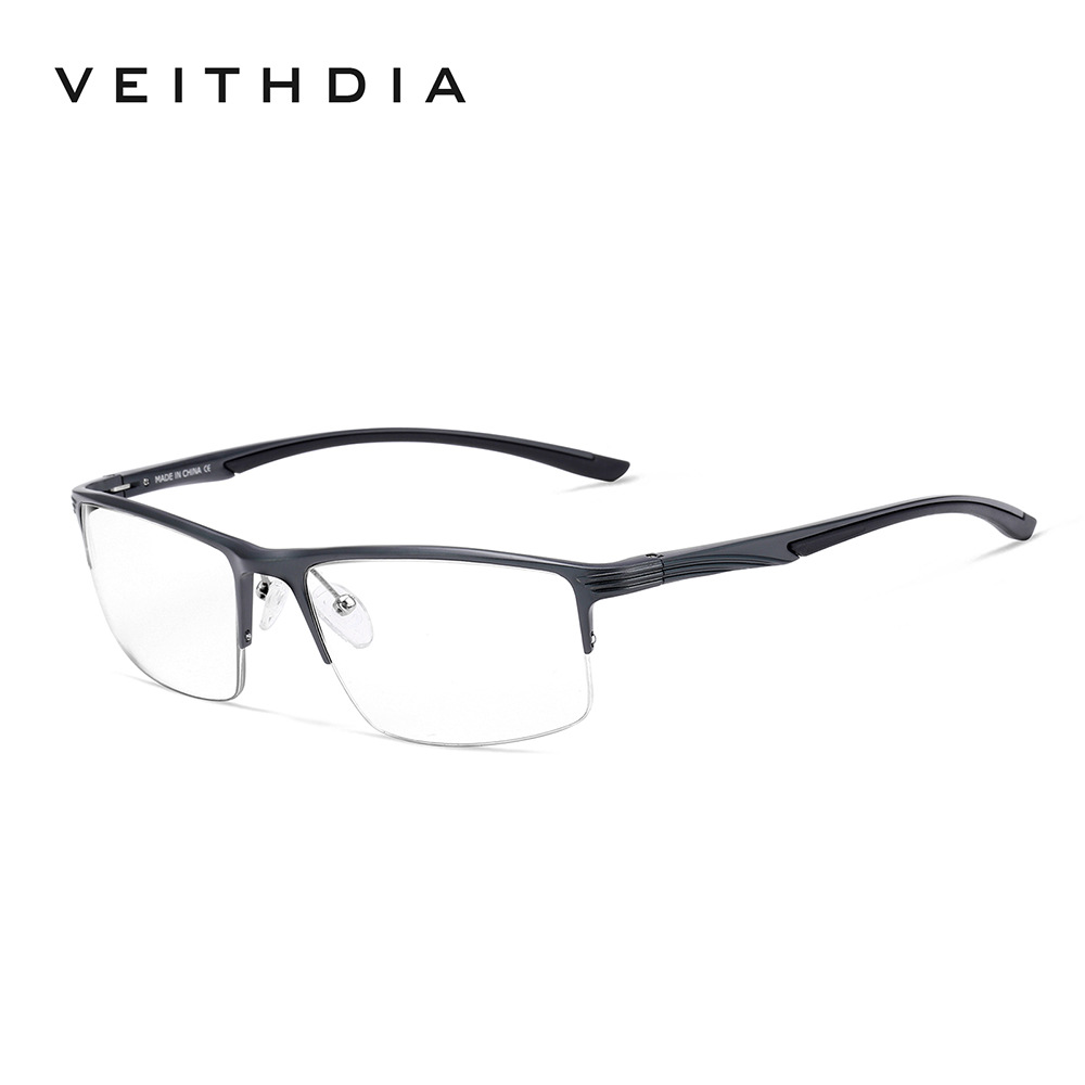 Medio marco de marco de lente de miopía de aluminio y magnesio masculino anti-azul cuadrado simple negocio cómodo al por mayor 8725